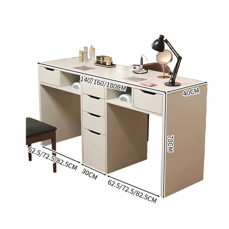 Professional Retro Nail Desk Multifunction Storage European Elegant Nail Table Classic Trendy Table Manucure Salon Furniture