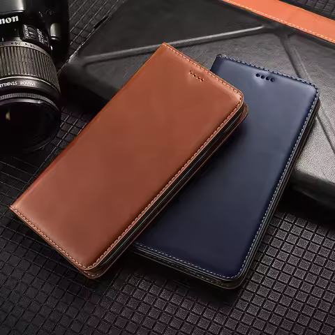 Luxury Genuine Leather Wallet Phone Case For Samsung Galaxy S25 S24 S23 S22 S21 S20 FE Ultra Plus Flip Cases For Phone