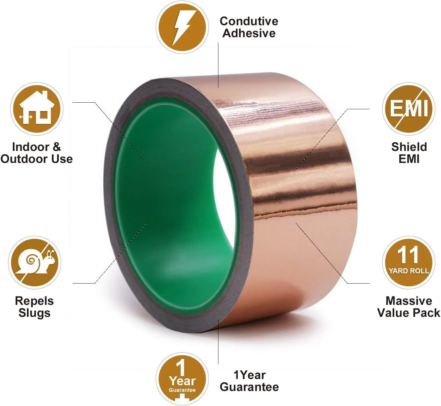 DIY Copper Foil Tape with Double-Sided Conductive Adhesive EMIAnti-static Repair Adhesive Tape Circuit Electrical Repair Tapes