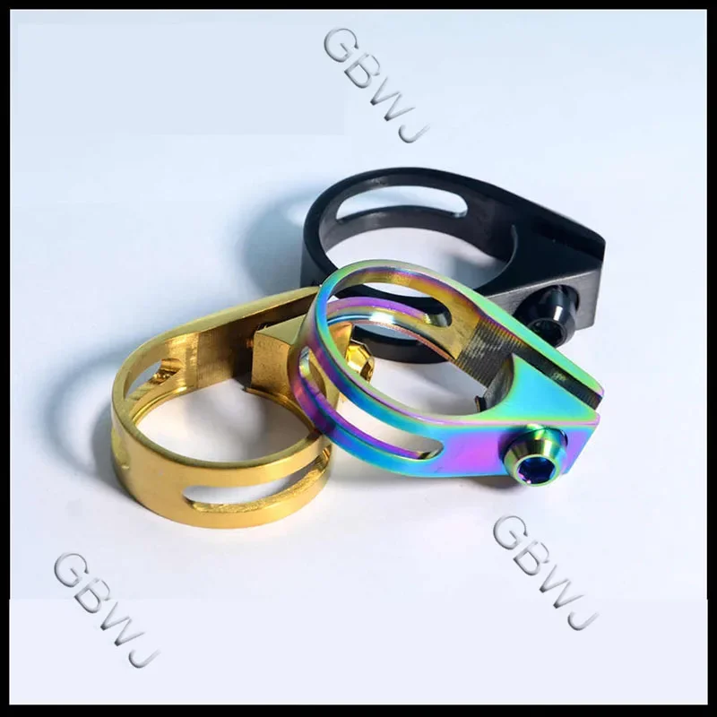 Titanium Alloy Road Bicycle Seat Post Clamp 31.8mm 34.9mm Seat Pipe Fixing Ring Bike Clamps Machined Cycling Accessoires