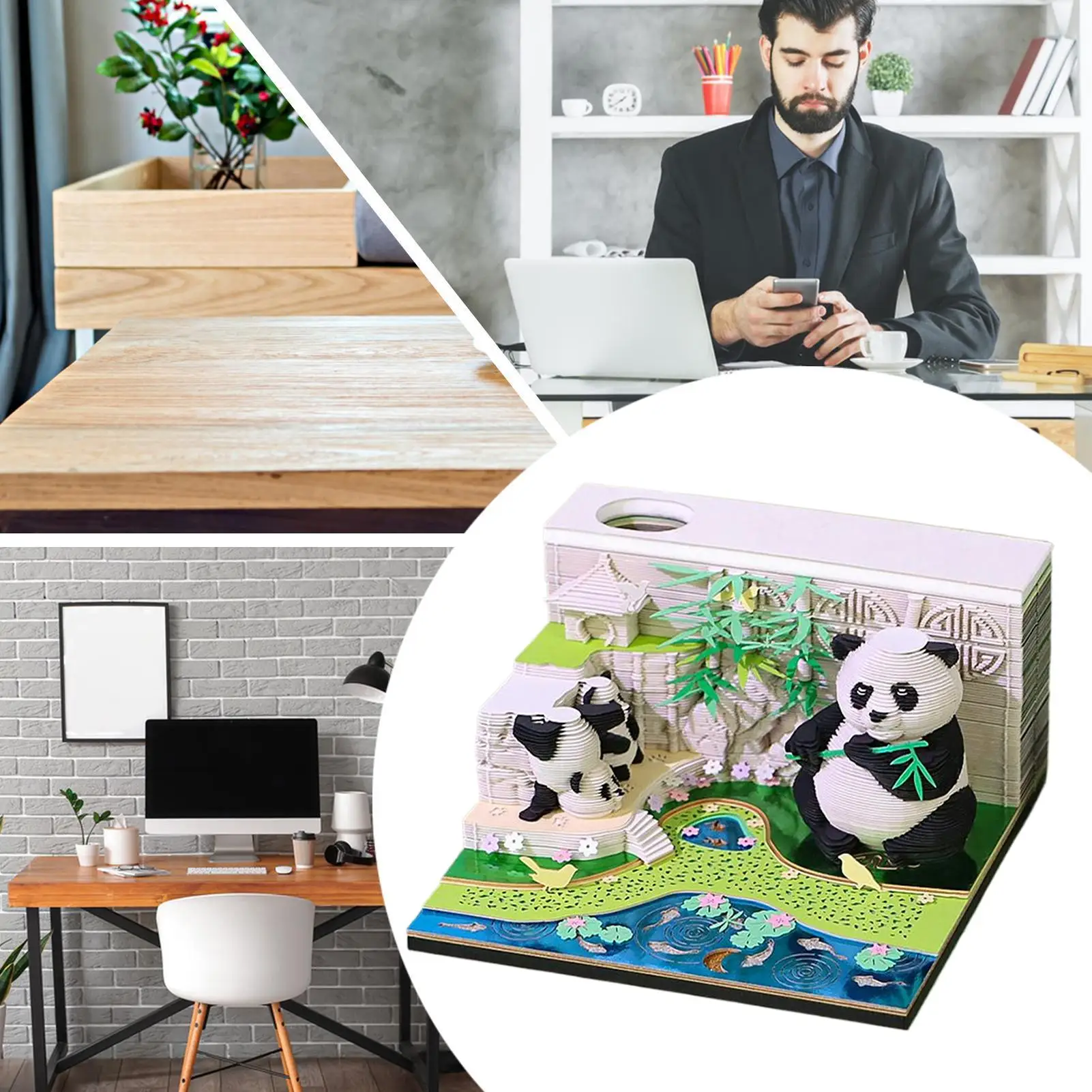3D Memo Pad 3D Calendar Memo Pad Tearable Paper Carving Art Craft For Desk School Home Living Room Bedroom Apartment Hotel