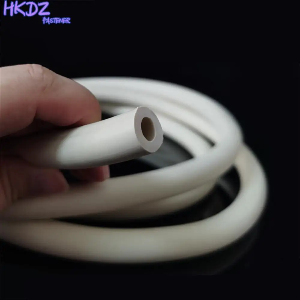 Flexible Nontoxic Tube Vacuum Rubber Tube High Temperature/Wear/Oil Resistance White Silicone Rubber Hose ID 1.5-25mm