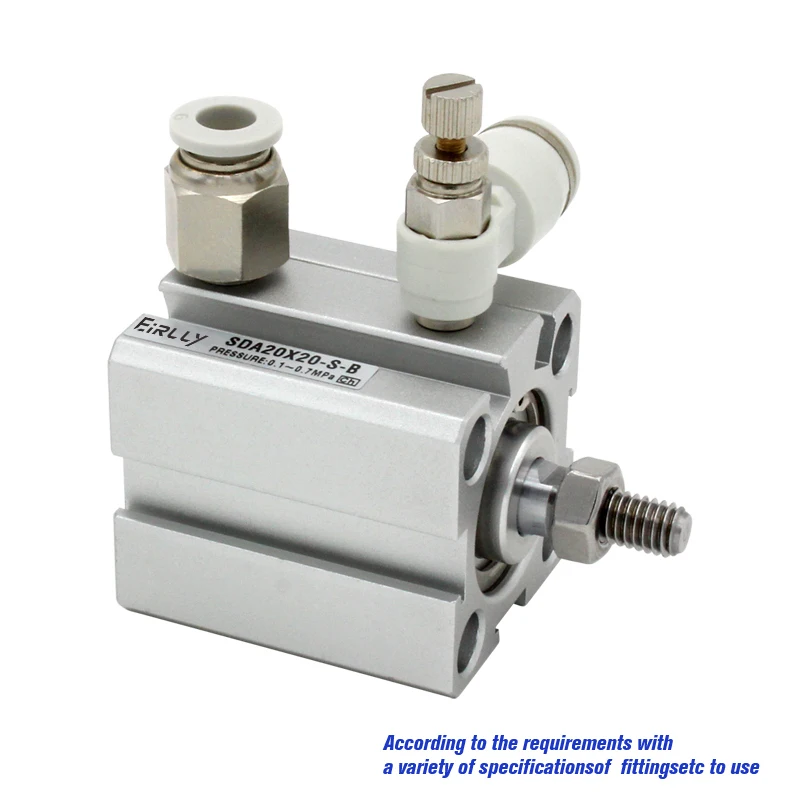 SDA16-B air pneumatic cylinder double acting compact cylinder SDA16-B stroke 5-50mm male thread SDA16x5-B SDA16X20-B-S