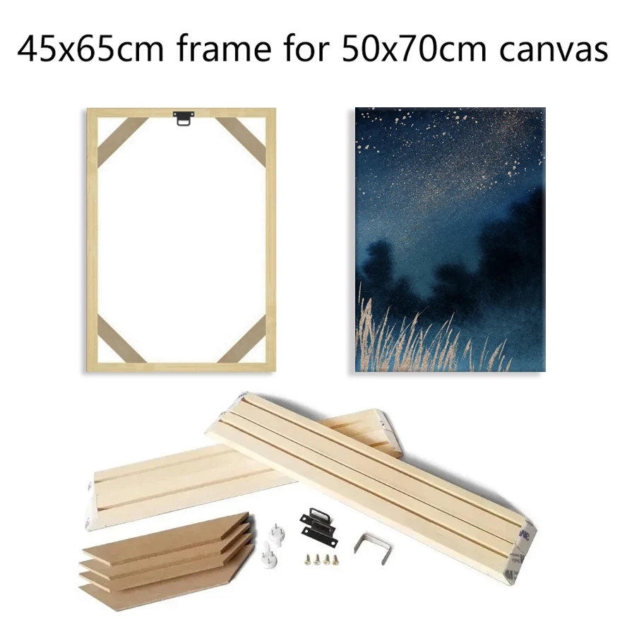 45x65cm Drewniana ramka do 50x70cm Canvas Wall Art Prints Diamond Painting Frame Kit Picture and Poster Wood Wall Frame Home Decor