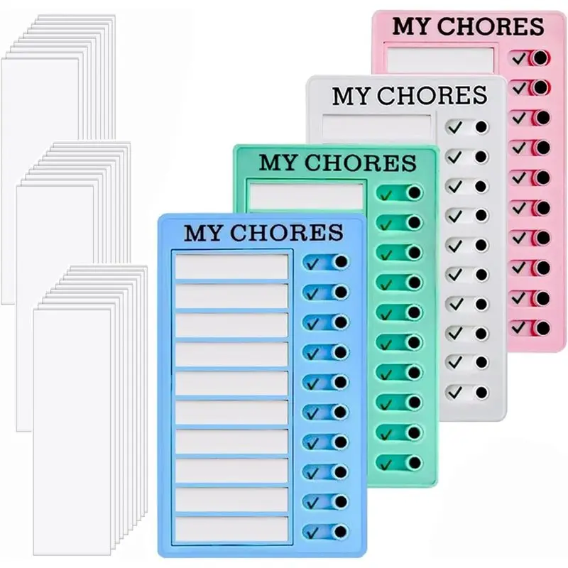 교체용 빈 종이(30매), 가정 사무실용 12 X 20 휴대용 플라스틱 메모 보드에 4개의 작업 차트