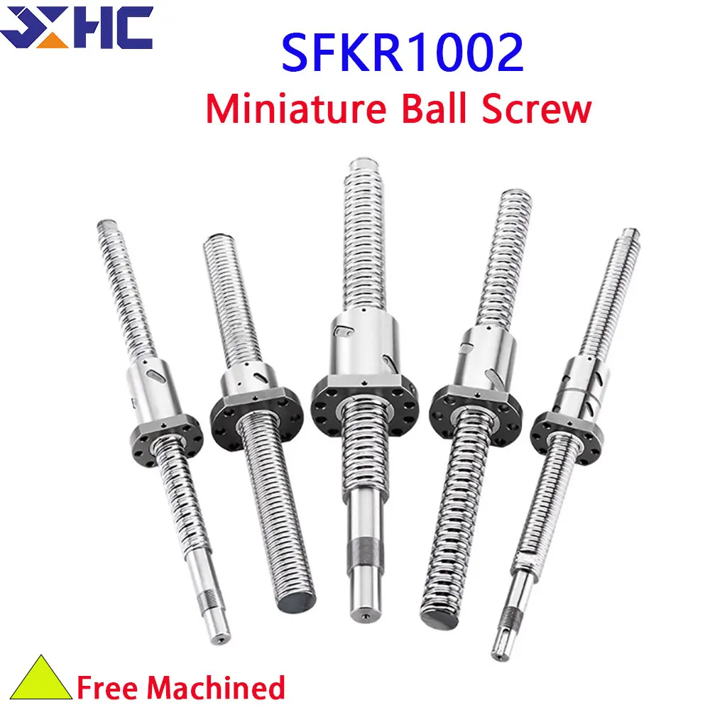 

Free Machined SFKR1002 Miniature Ball Screw SFKR1002 60 80 100 120 150 180mm C7 Ball screw With Single Ball Nut For CNC Parts