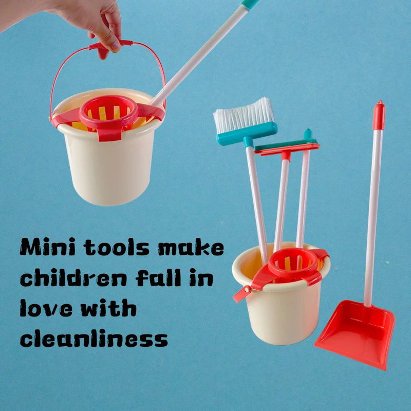 Wózek do sprzątania dla dzieci z odkurzaczem, mopem, miotłą, szczotką, butelką z rozpylaczem, gąbką i zbieraczem śmieci - zabawna zabawka dla dzieci w wieku 3+