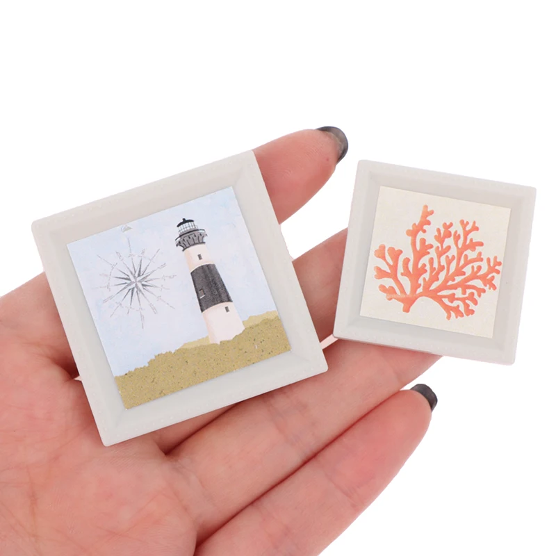 1/12 Dollhouse Mini Photo Painting Mural Wall Picture Dollhouse Home Decoration Dolls House Furniture Accessories