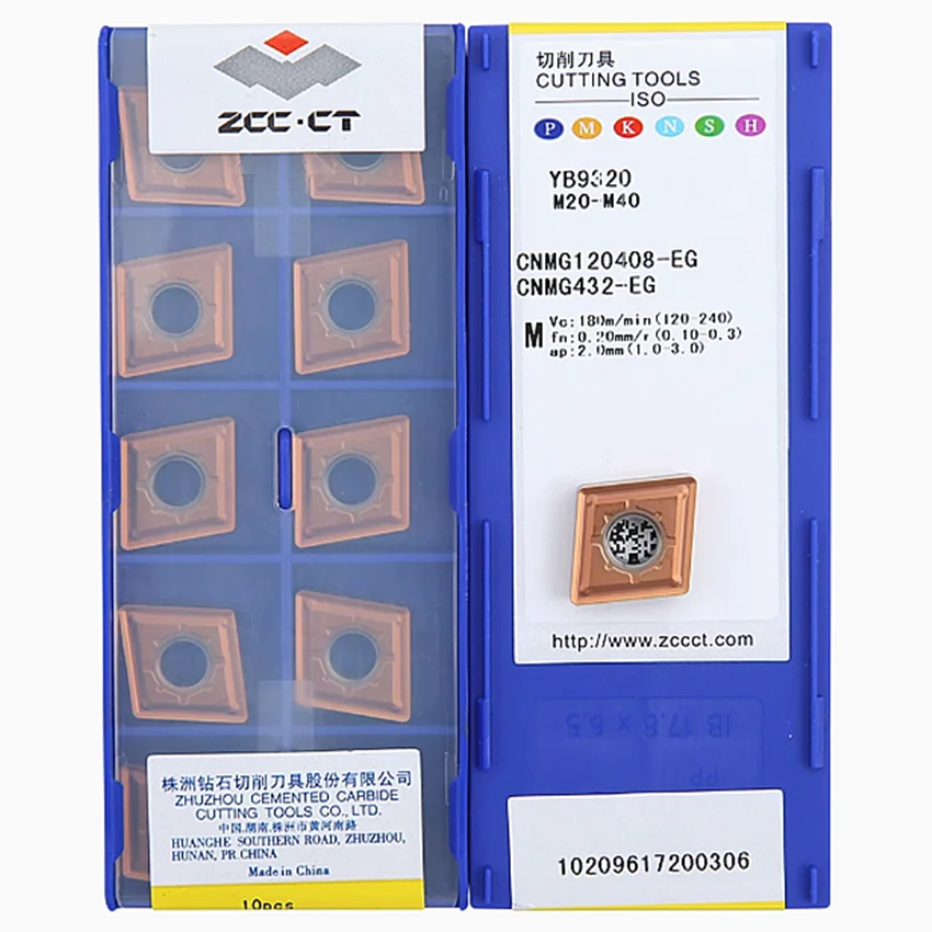 

CNMG120408-EG YB9320/CNMG120408-EG YBG205/CNMG120408-EG YBM253/CNMG120408-EG YBM153 ZCC.CT CNC carbide Turning inserts 10pcs/box