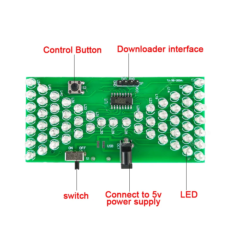 5V Electronic Hourglass DIY Kit Funny Electric Production Kits Precise With LED Lamps single chip Layer PCB Board 84*40mm