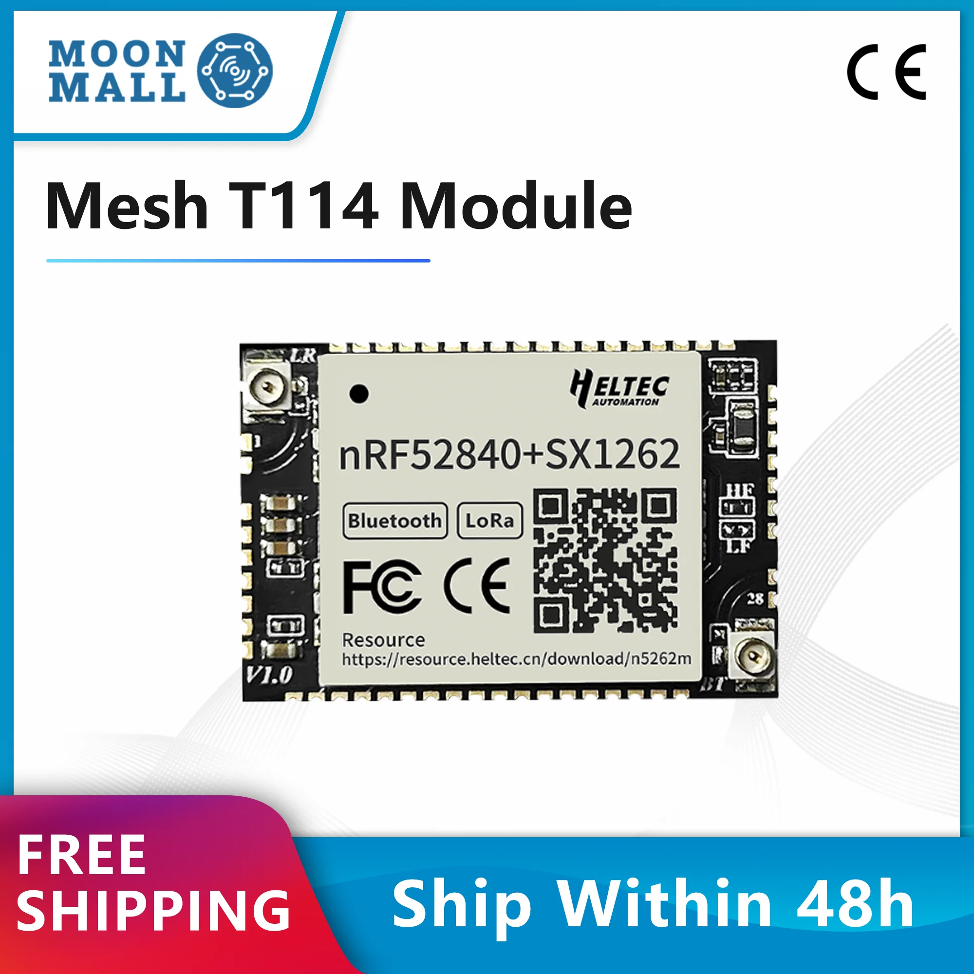 

Heltec Meshtastic Tracker T114 Mesh Node Module LoRaWAN nRF52840 SX1262 LoRa BLE Arduino Low Power 3~10km Transmission Range IOT