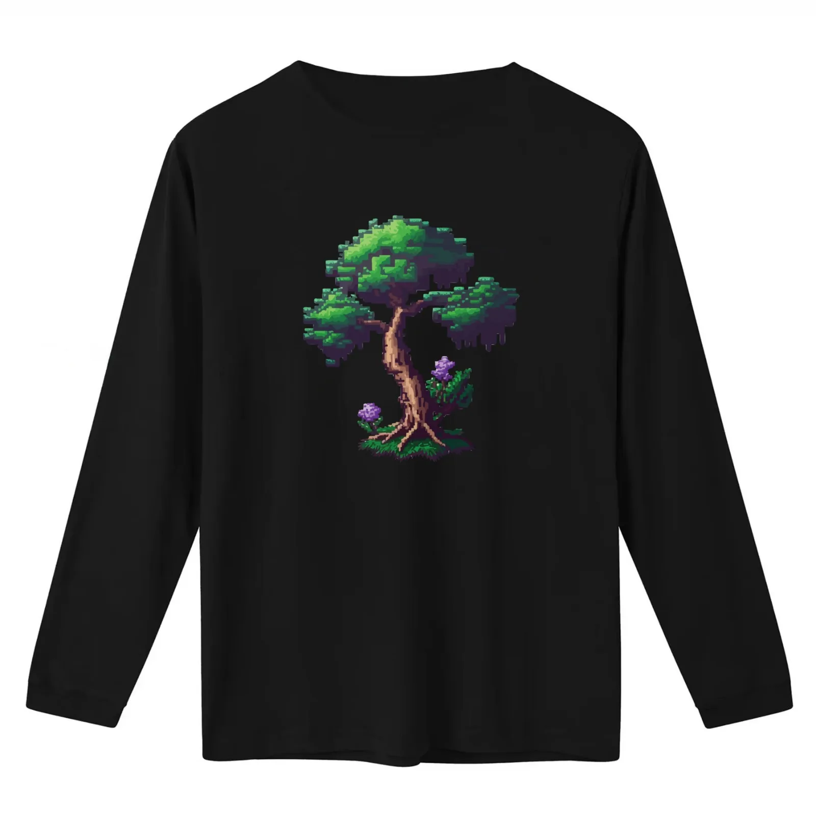 pixelated terraria tree T-Shirt Summer Casual Cotton Tee Oversized Streetwear Tops Vintage Graphic Print Unisex Men Women