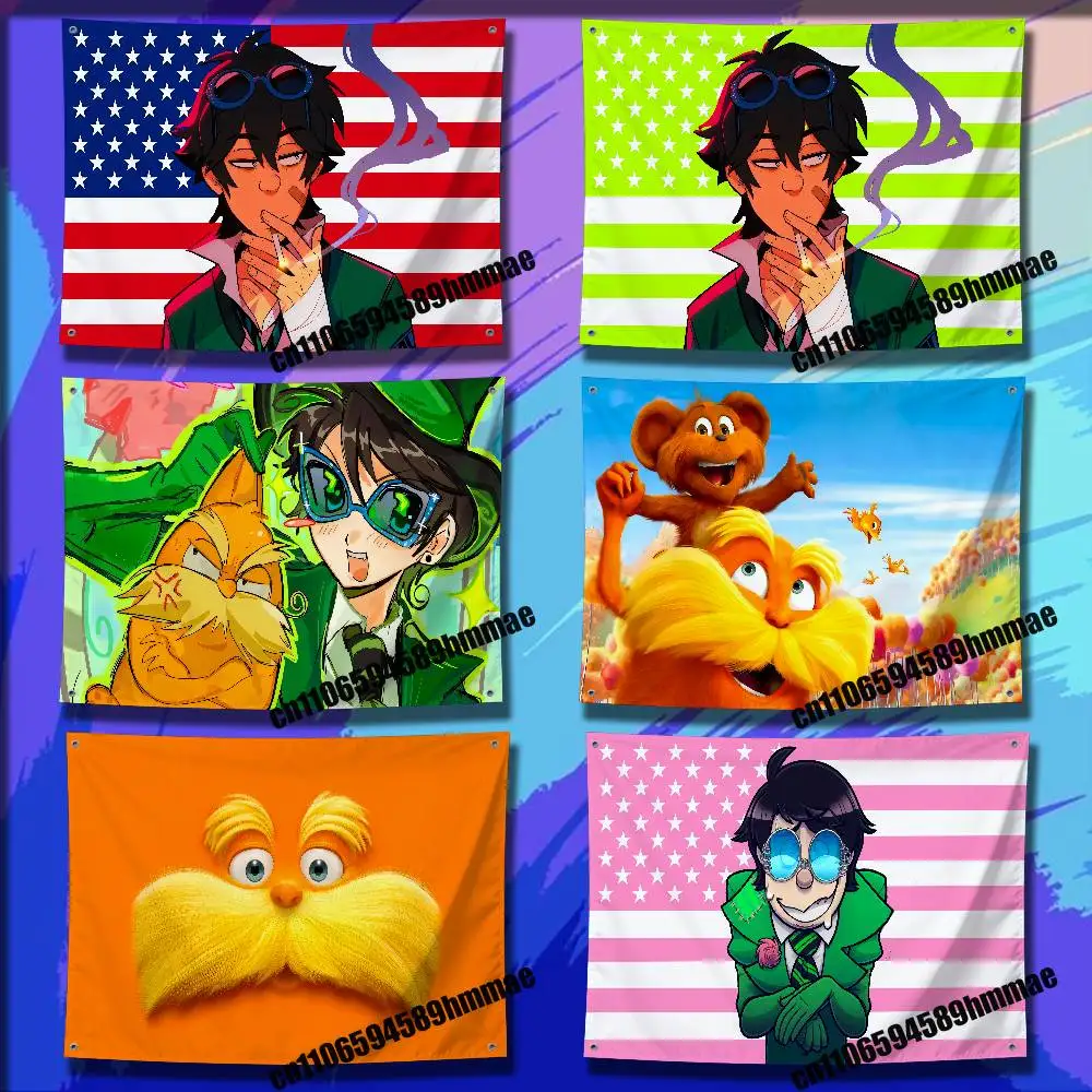 

For L-Lorax Onceler Once ler Gift Flag 150*200cm 100*150cm 80*120cm 50*70cm Living Room Banner Wall Tapestry Cover