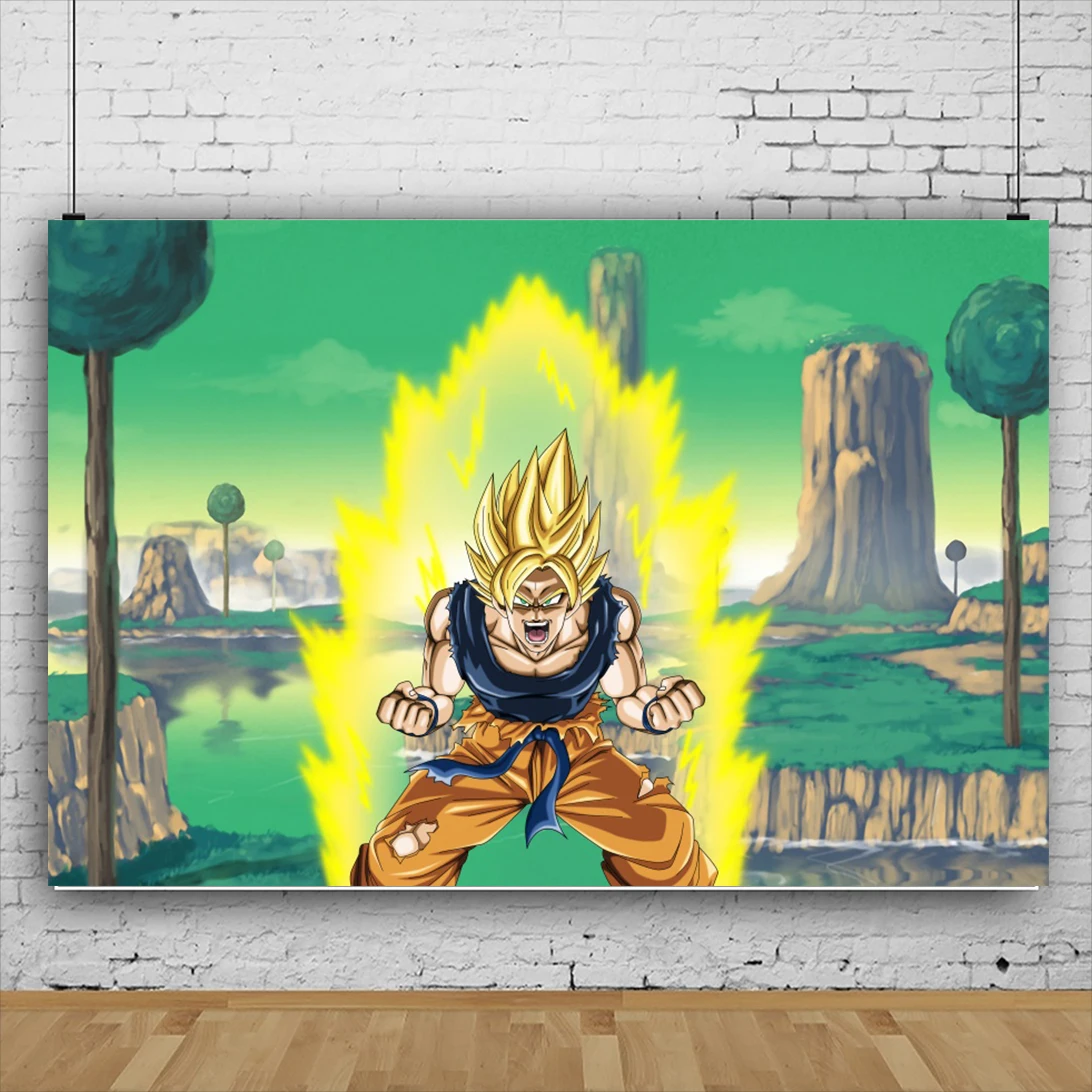 

Bandai Dragon Ball Son Goku Birthday Party Supplies Baby Shower Saiyan Props Background For Photography Photo Backdrop Stage