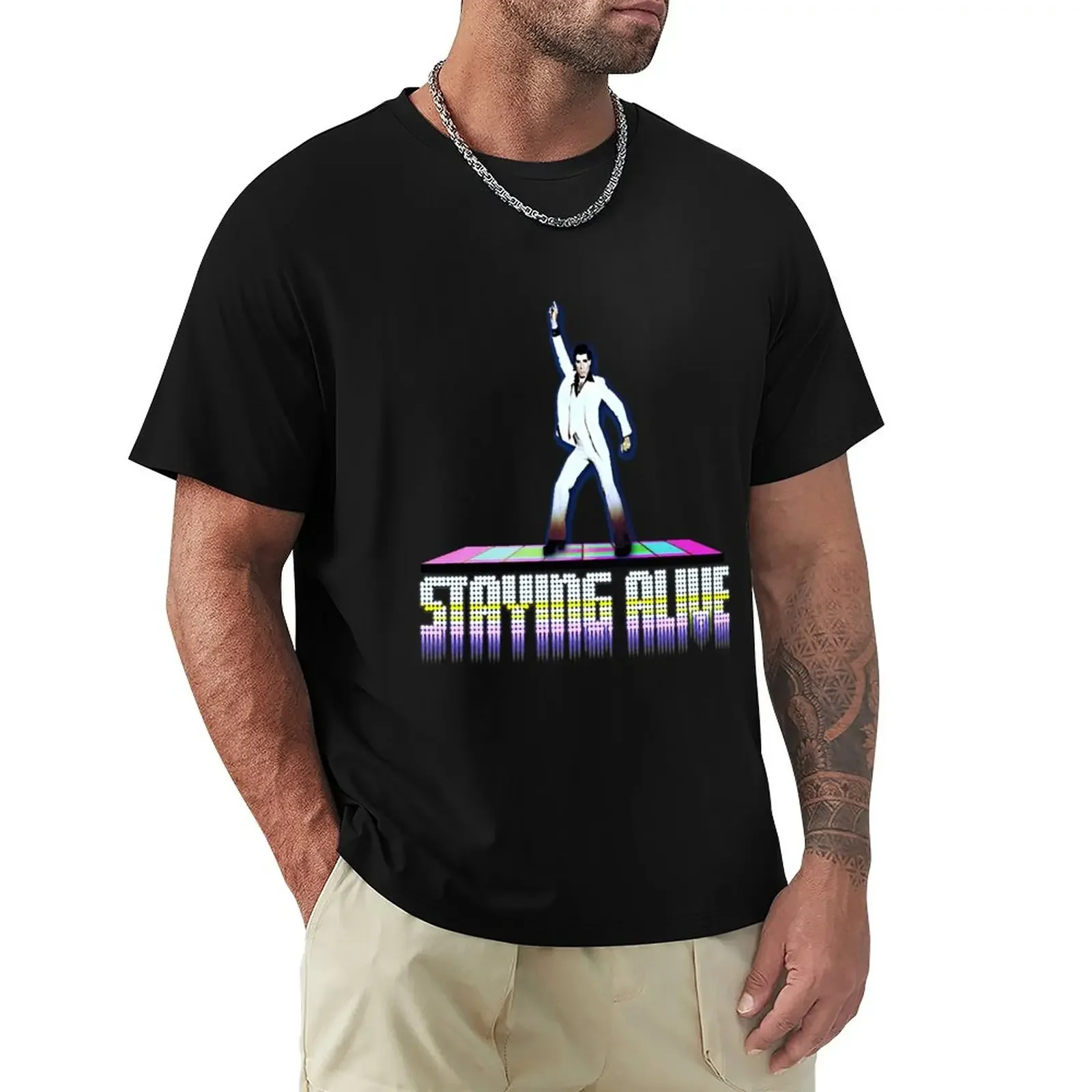 Staying Alive - Saturday Night Fever - John Travolta - Bee Gees T-Shirt tees animal prinfor boys mens t shirt