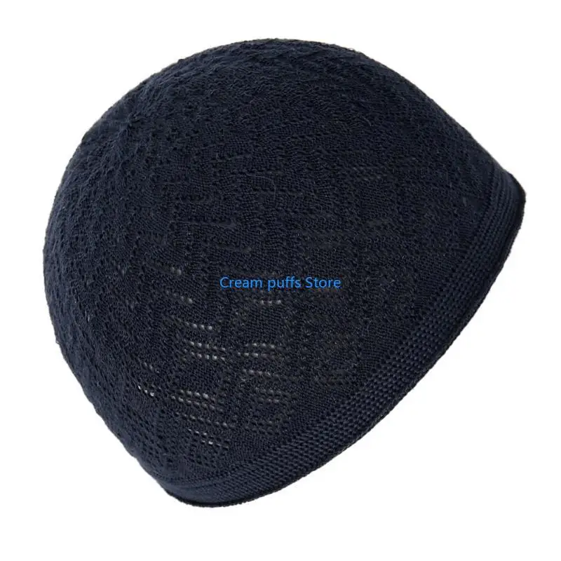 50LE Handmade Casual Knit Kufi Islamic Hollow out Adult Church Pray Hat