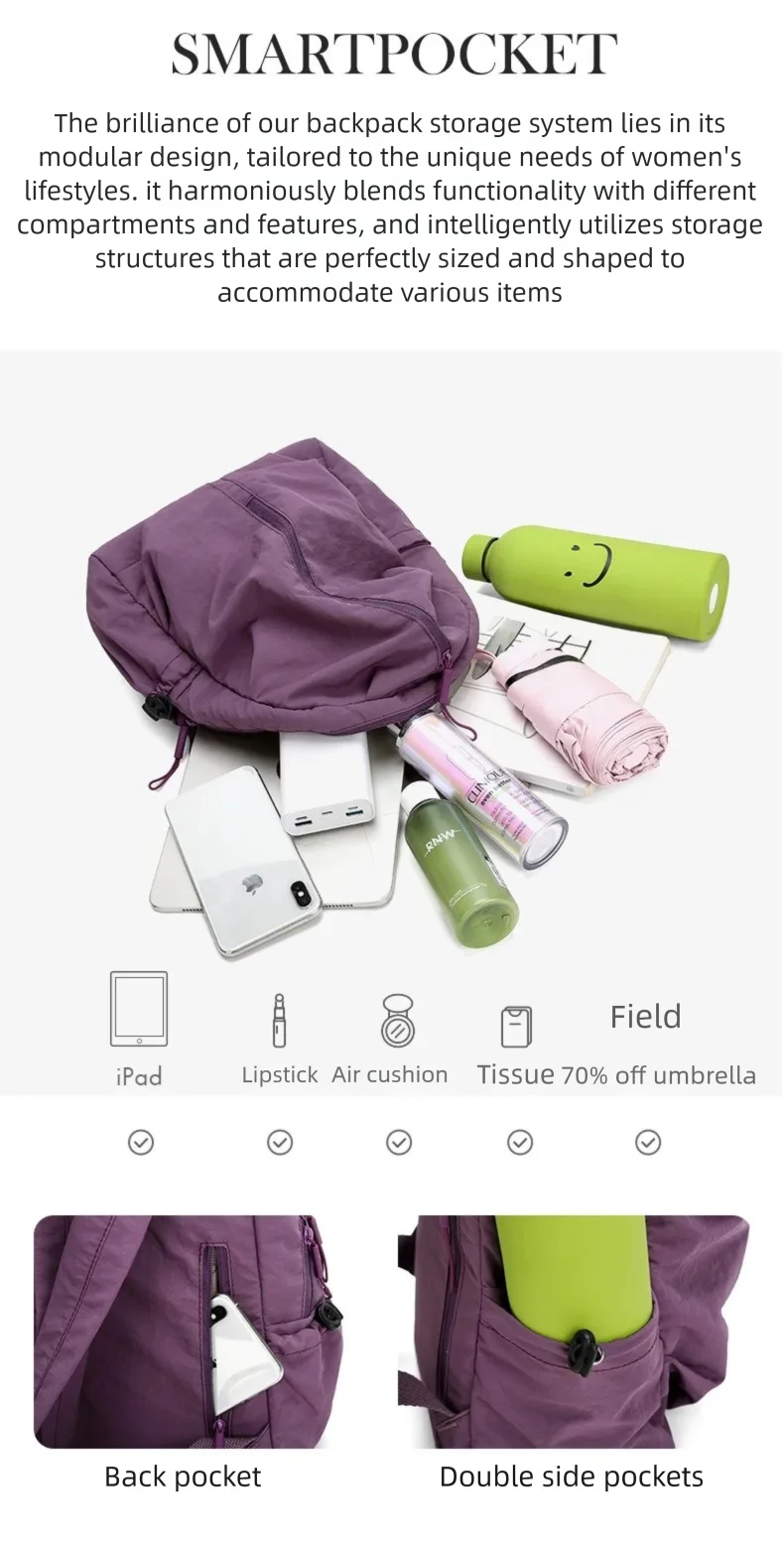 Lightweight Nylon Cloth 2026 Spring/Summer New Fashionable Large Capacity Student Leisure Waterproof Travel Backpack