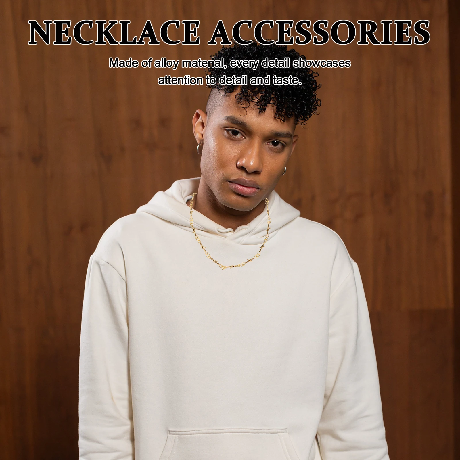 

Hip-hop Style Necklace Jewelry Barb Wine Alloy Choker for Men Studded and Women