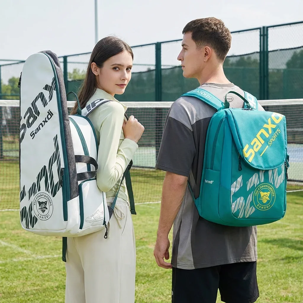 Foldable Sports Backpack Men Women Leisure Outdoor Tennis Badminton Racket Storage Bag Unisex Independent Shoe Compartment Bag