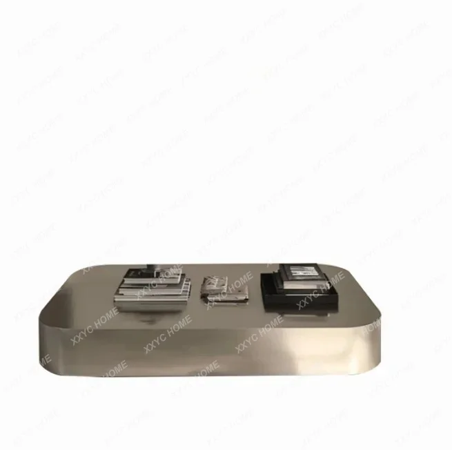 Artistic sense  light luxury stainless steel coffee table living room household small apartment modern simple designer