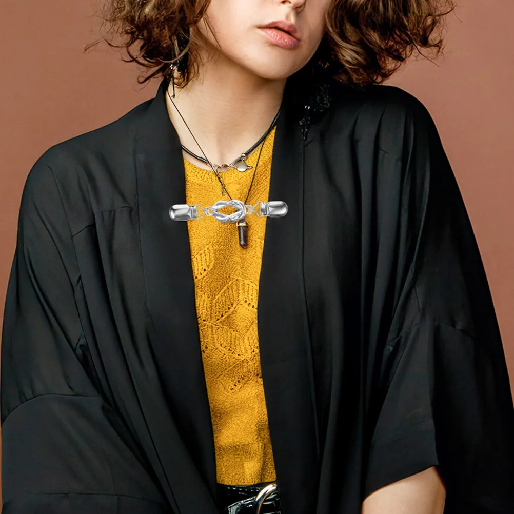 2 clip per scialle vintage per donna, spilla per colletto cardigan in lega retrò, porta sciarpa per maglione multifunzionale, clip per accessori di abbigliamento