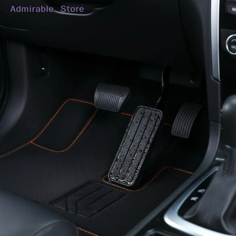 [W]Car Pedal Pad Durable Leather Rubber Anti Slip Cover for Clutch Accelerator Brake Ideal for Daily Driving Long Road Trips