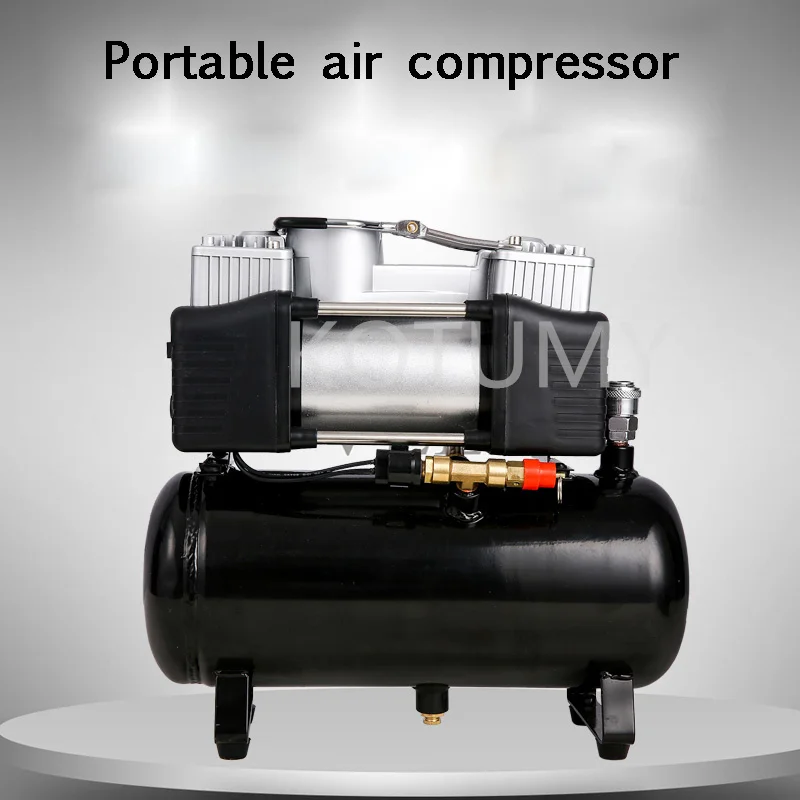 Imagem -03 - Mini Bomba do Inflador do Pneu do Carro Reservatório de ar para a Pintura do Carro Compressor de ar Pequeno Portátil Óleo Livre Silencioso 2.5l 4l