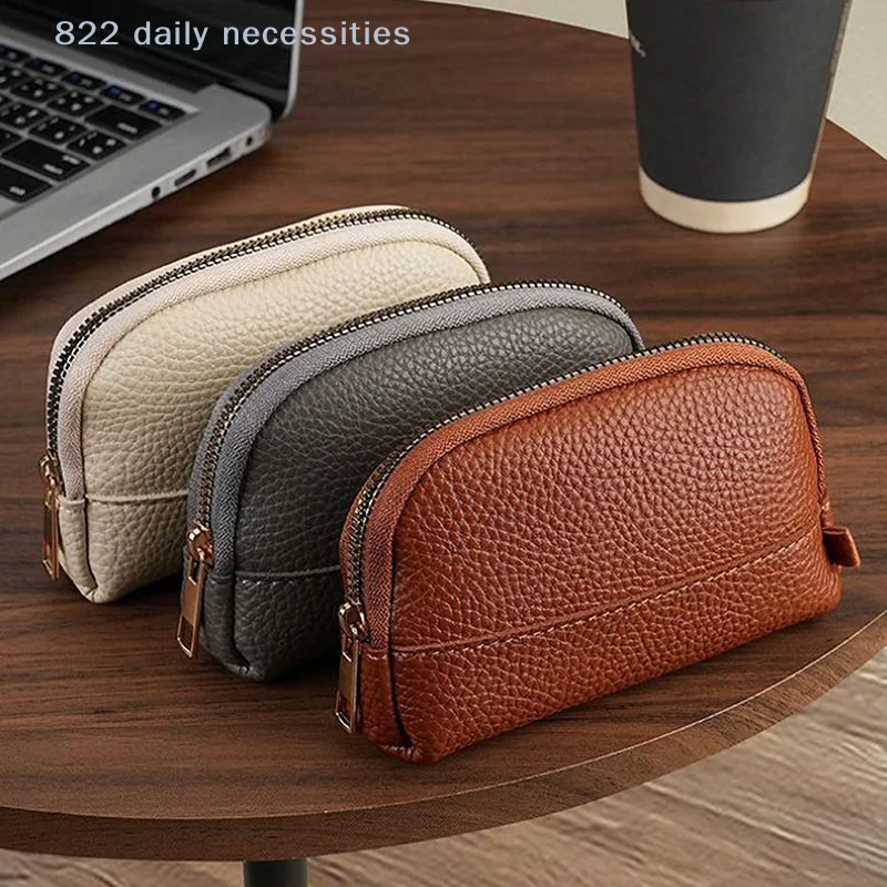 1PC solid Color Vintage Coin Purse Minimalism Key Bag Lipstick Earphone Storage Bag Portable Zipper Clutch Bag Small Wallet