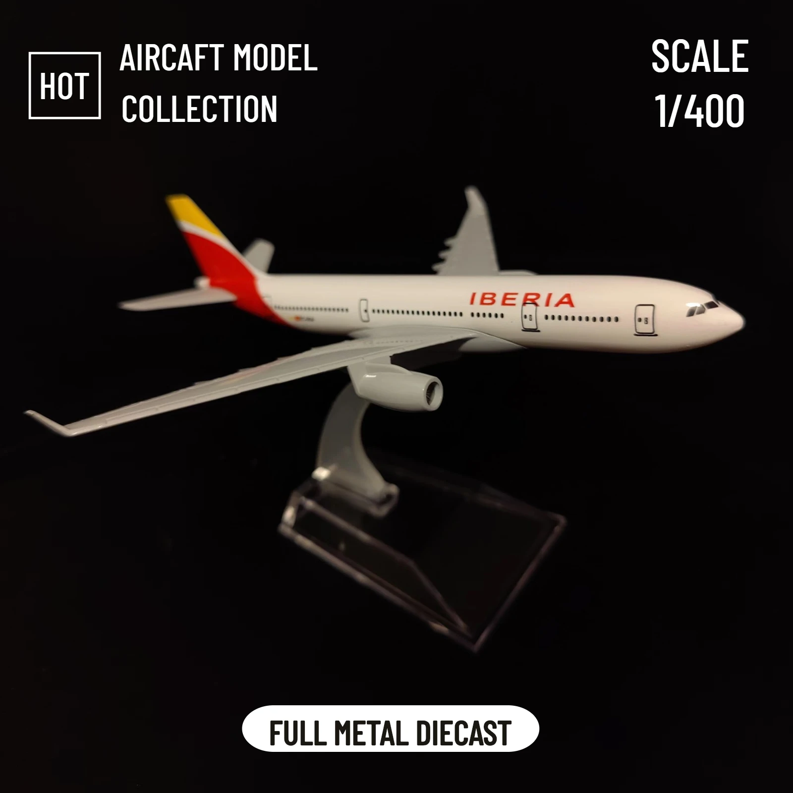 

Scale 1:400 Metal Airplane Replica Spain Iberia Airlines EU Boeing Airbus Concorde Model Diecast Aircraft Miniature Toy for Boys