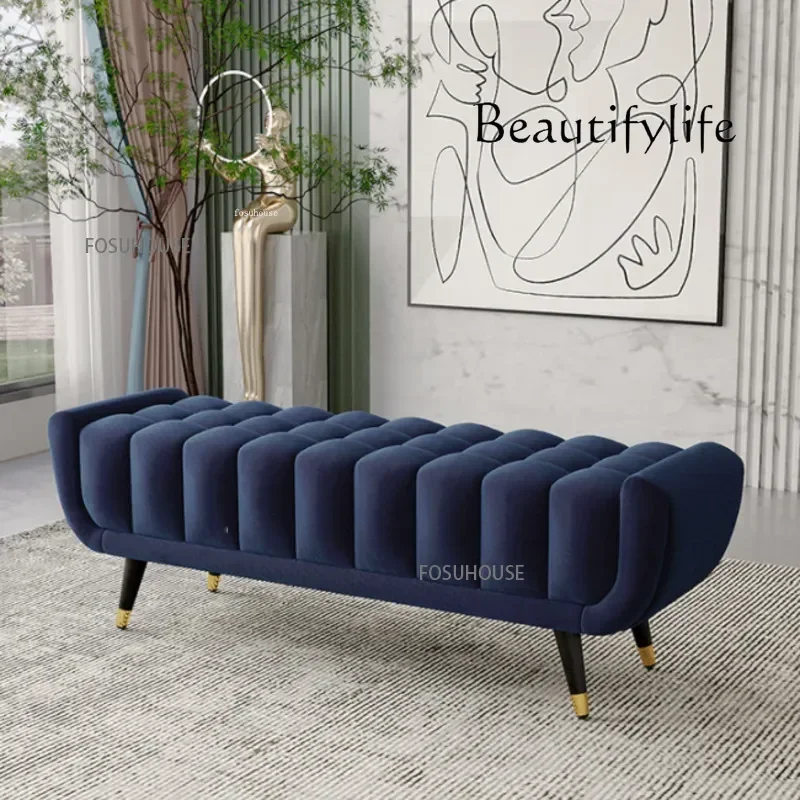 Tabouret de lit de chambre à coucher de luxe léger, poufs de Style européen, banc de maison nordique Simple, salon, magasin de vêtements, vestiaire, canapé