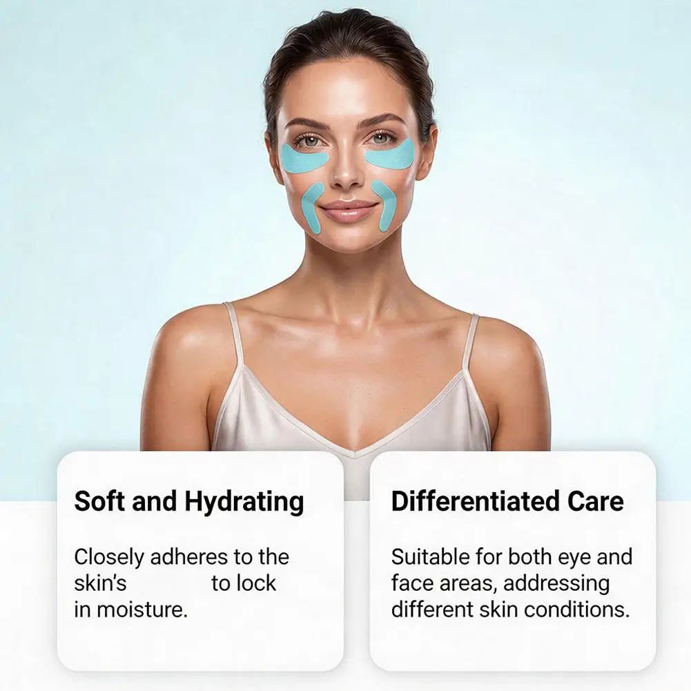 40Pcs Peptide Infused Face & Eye Tape Anti Wrinkle Patch Smooth Forehead Smile Lines Under Eye Fine Lines Lifting Skin Care Tool