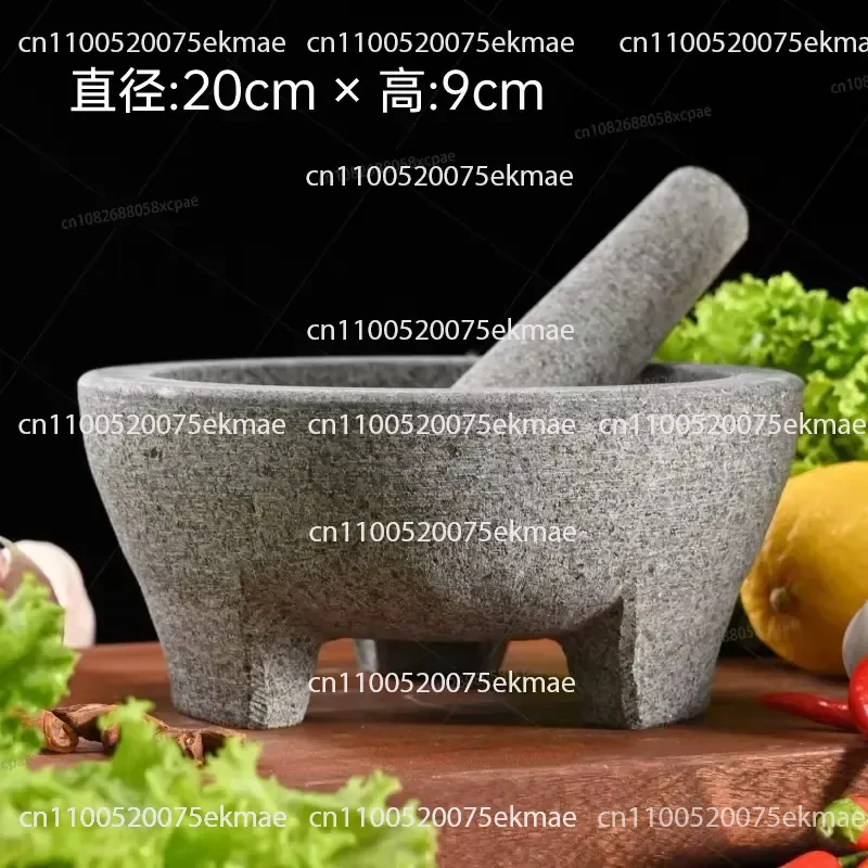 Natural Stone Granite Mortar Pestle for Spices Seasonings Pastes Guacamole