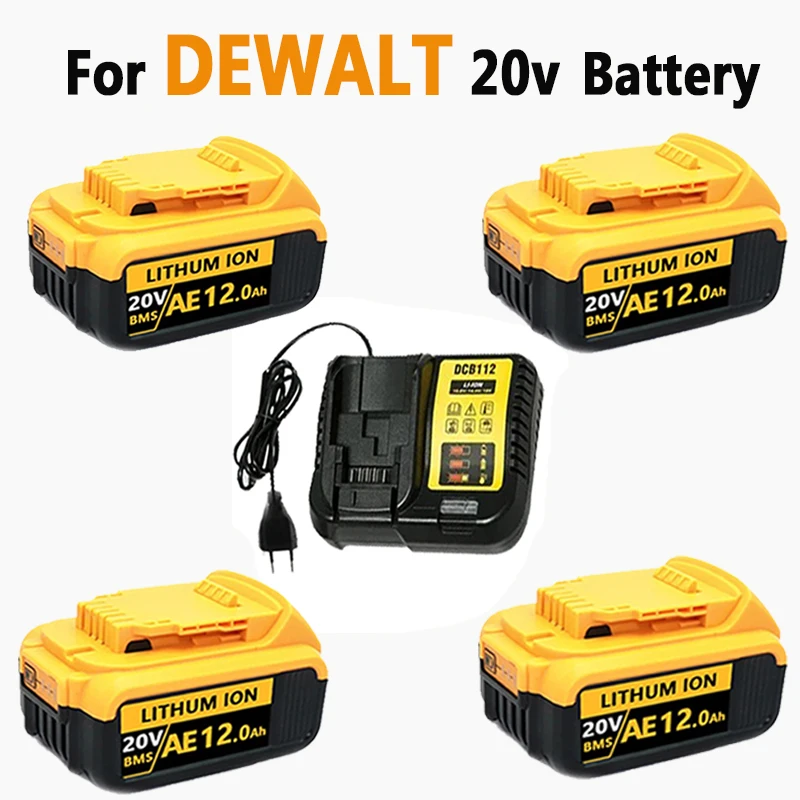 

20V Li-ion Battery 12000mAh For Dewalt MAX 18V 20V Battery Compatible DCB609 DCB547-XJ DCB200 DCB182 DCB204 Power Tool Battery