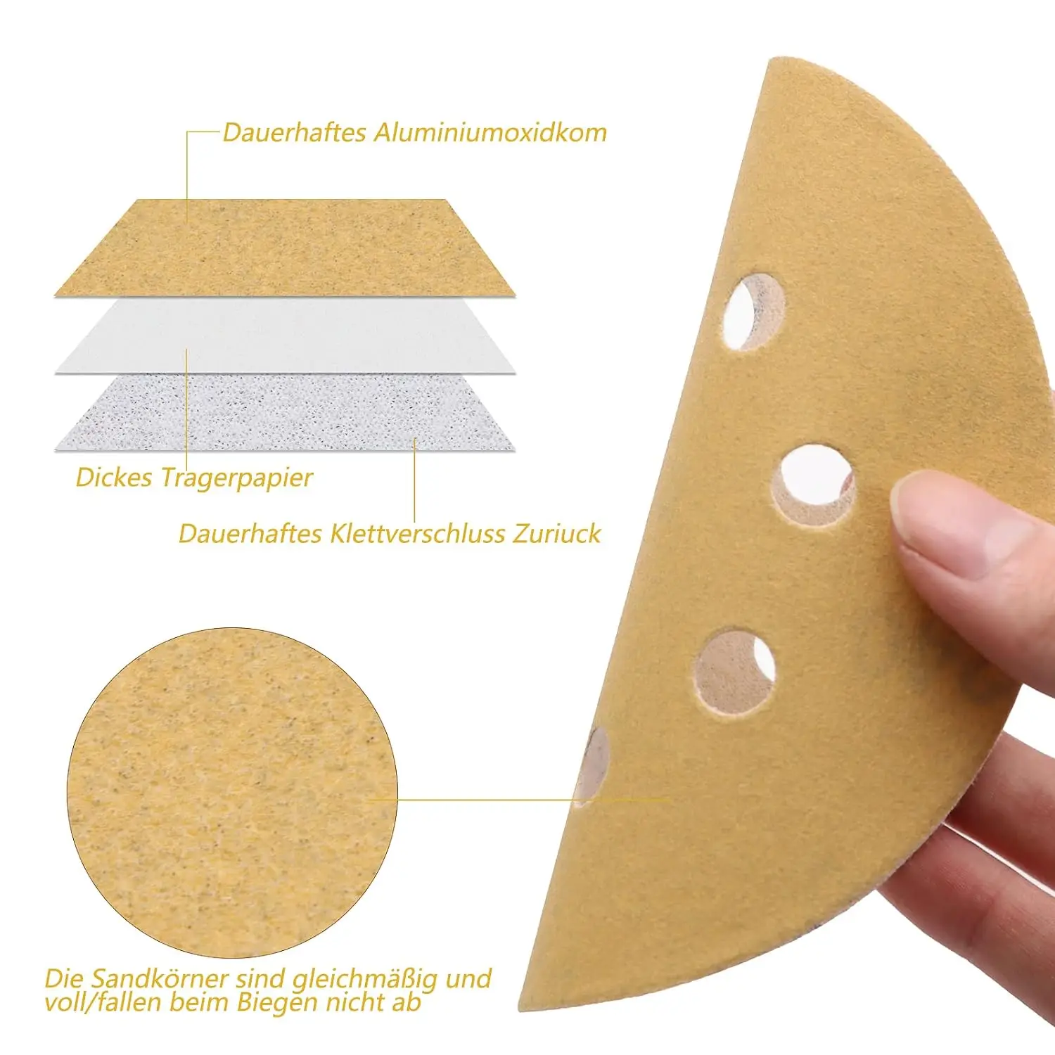 Papel de lija de 125 mm Disco de lijado de 5 pulgadas y 8 orificios 40-800 Grano mixto para lijadoras orbital redondas Eliminación de óxido de metal y pintura-120 piezas