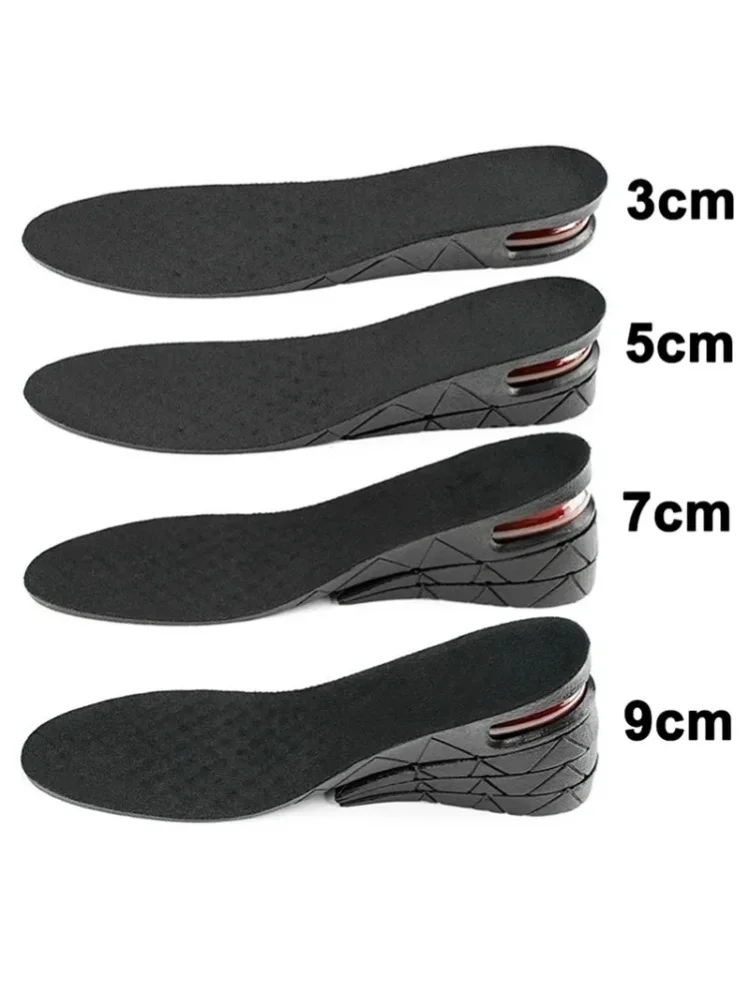 Höhenverstellbare Einlegesohlen mit Luftpolster, Schuheinlagen zur Erhöhung, Sets für Männer und Frauen, 3-9cm variable Höhe