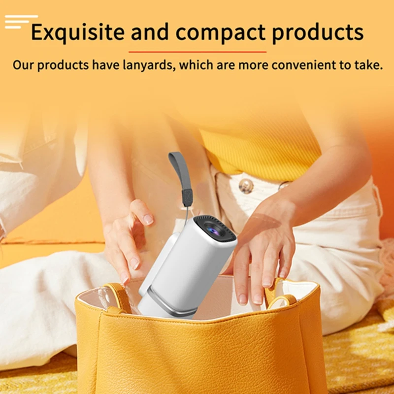 4K Portable Mini Projector Built-in Speaker 1280x720P WiFi6 BT5.0 Android System Auto Focus for Home Theater EU Plug-AC17