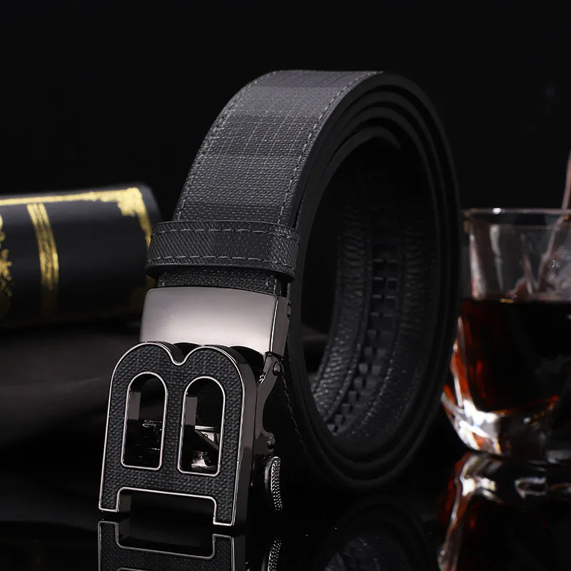 Ceinture en cuir véritable pour hommes, ceinture en métal, structure automatique, haute qualité, ceinture d'affaires en toile pour chasseur, nouveaux créateurs de marque