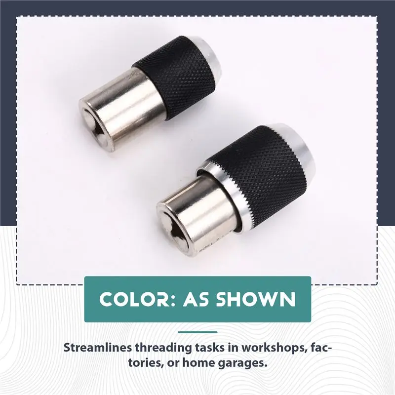 A20F-Adjustable Tap Socket Set Adapters 1/2,1/8 Drive 3/8 Tap Sleeve Extraction Holder Threading Tool 2Pcs