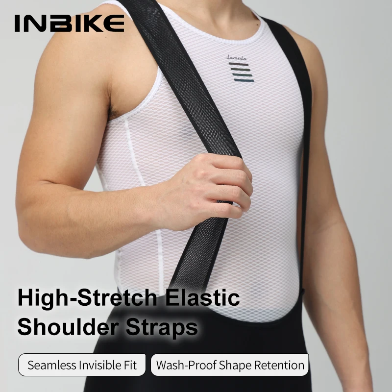 INBIKE Men's Cycling Bib Shorts Professional Cycling Bibs 6 Hours Pads High Waist Bicycle Shorts Breathable Road Bike Clothing