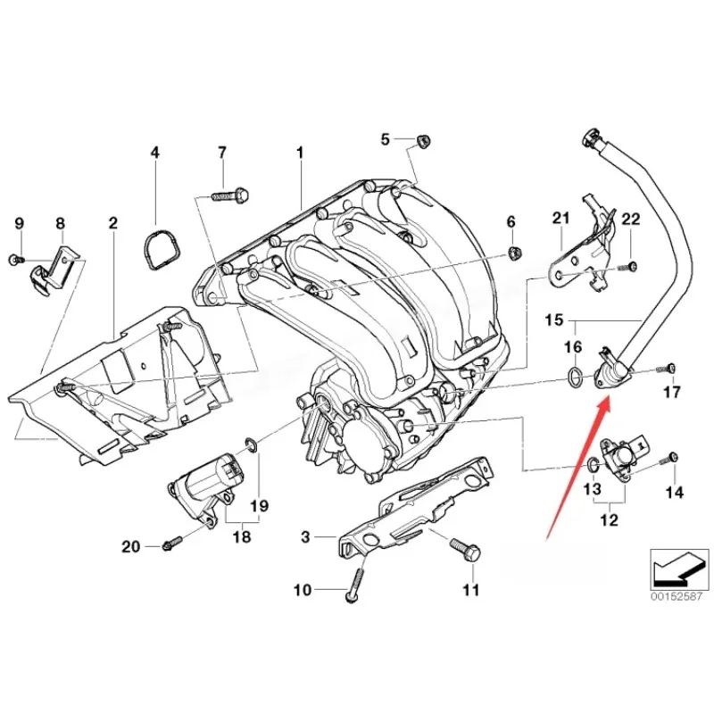 China Genuine Engine Intake Manifold Exhaust Pipe for BMW 1 3 Series E90 X1 X3 120 318 320 N46