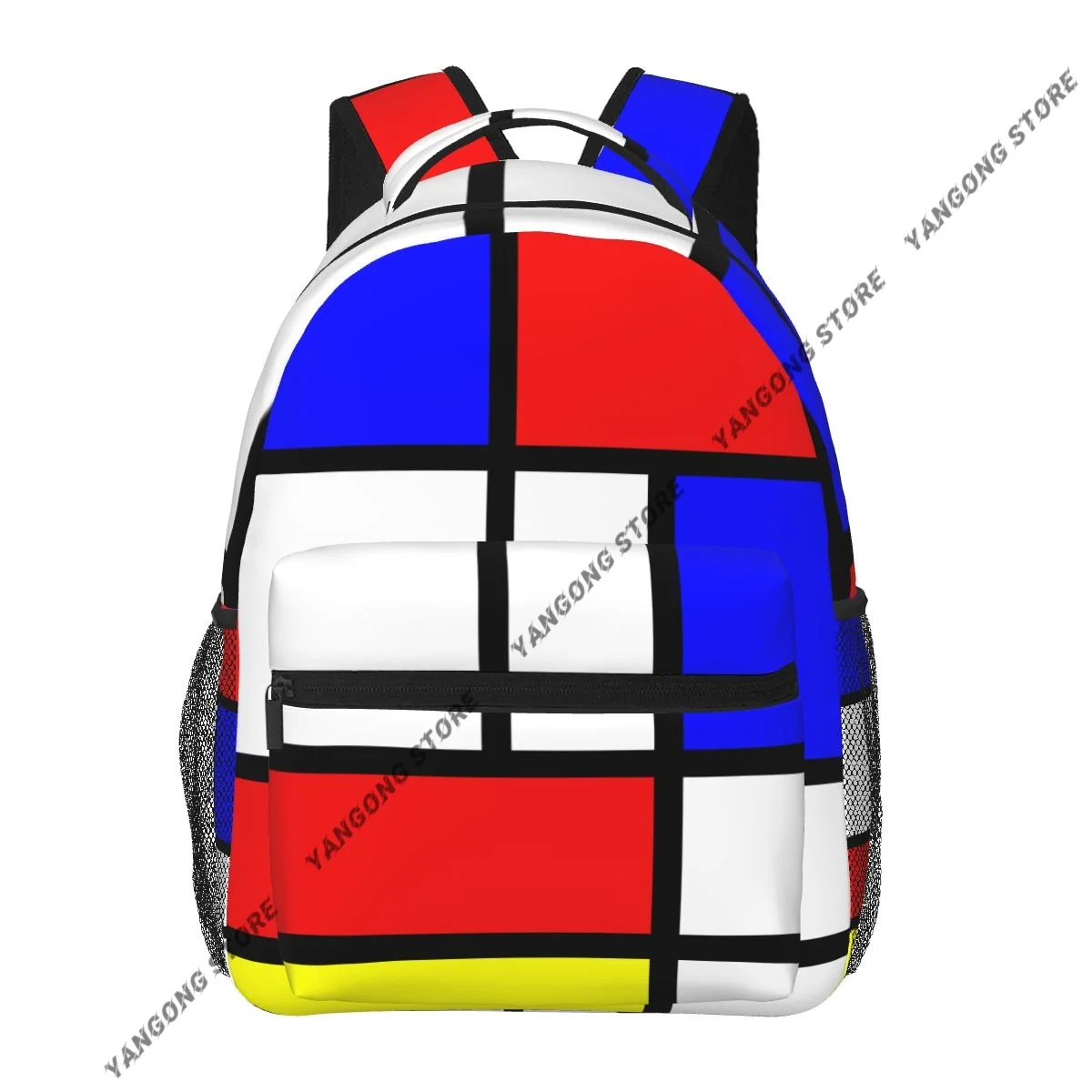 Teenager Bookbag Backpack Travel Bag Mondrian Composition Backpack For Laptop School Bags