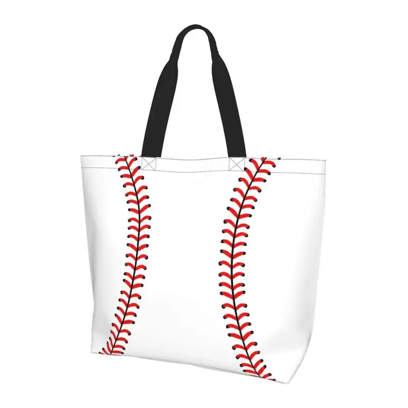 Baseball Extra Large Shopping Grocery Bag Reusable Tote Bag Travel Storage Tote Lightweight Washable Shoulder Bags Handbag