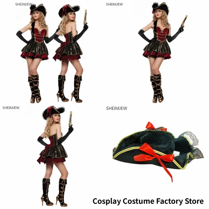 Neues Damen-Cosplay Karibik-Krieger-Kostüm Film-Piraten-Party Maskerade-Kriegerkleid Bühnenauftritt Sexy Maskerade-Anzug