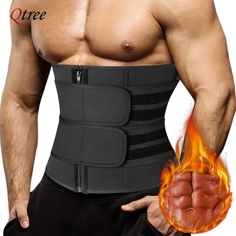 Waist Trainer Corset for Men Workout Sauna Sweat Belly Trimmer Belt Sports Compression Body Shaper Girdle Fitness Weight Loss