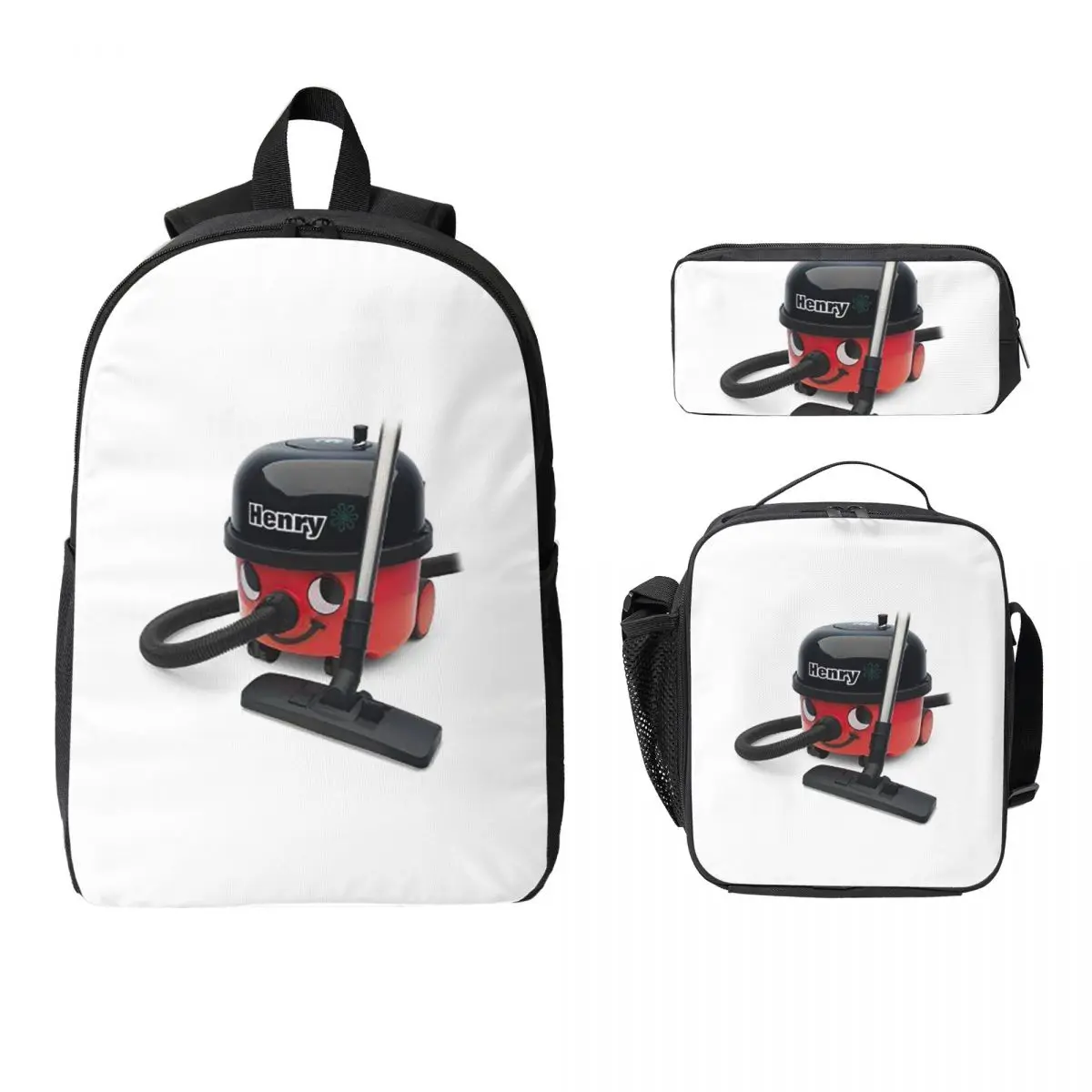 

Henry Hoover Backpack Student Boys Girls BookBag School Bag Computer Shoulder Bags 3ps Insulated Lunch Bag Pencil Case