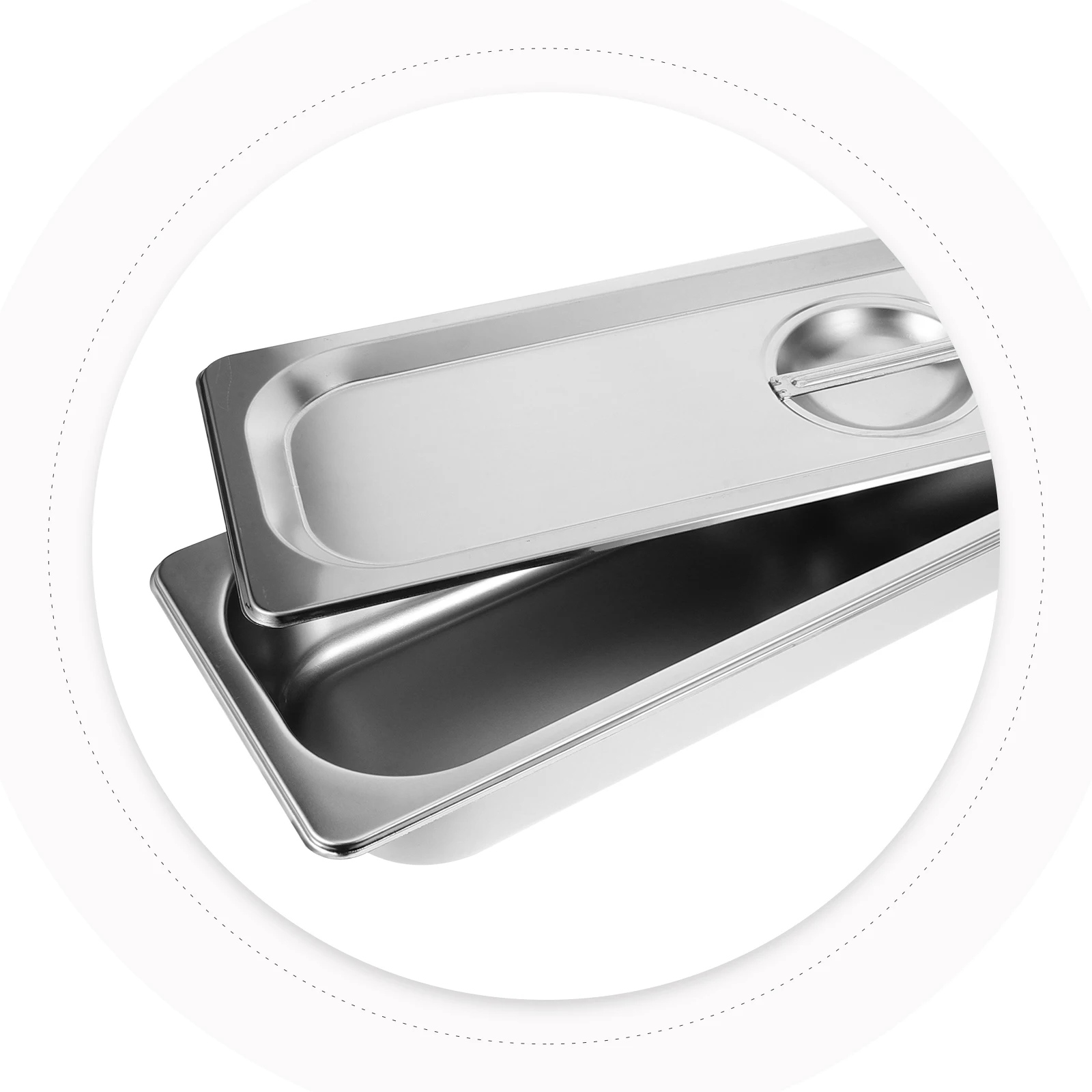 

Stainless Steel Buffet Food Serving Pan Rectangular Tray With Cover Restaurant Canteen Hotel Fine Craftsmanship No Burr