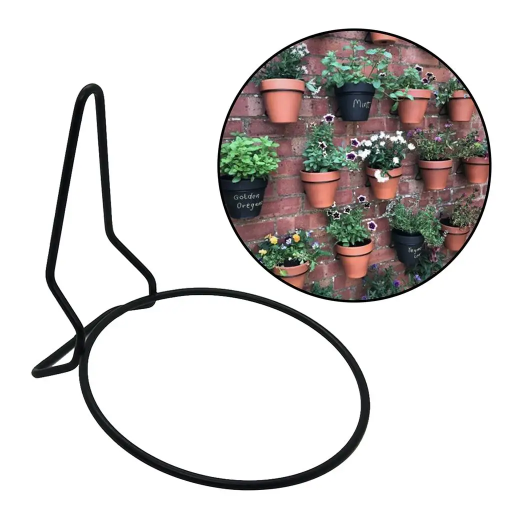 Round Planter Holder Ring Wall Fence Nail or Hooking Hanging Flower Plant Pot Holder Baskets for Garden Decoration