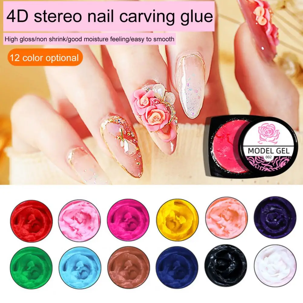 5G 4d Model Lijm Professionele Gladde 4d Model Lijm Hoogglans Nagel Vaste Gel Goede Hydraterende Nagel Carving Modder Voor Nagel