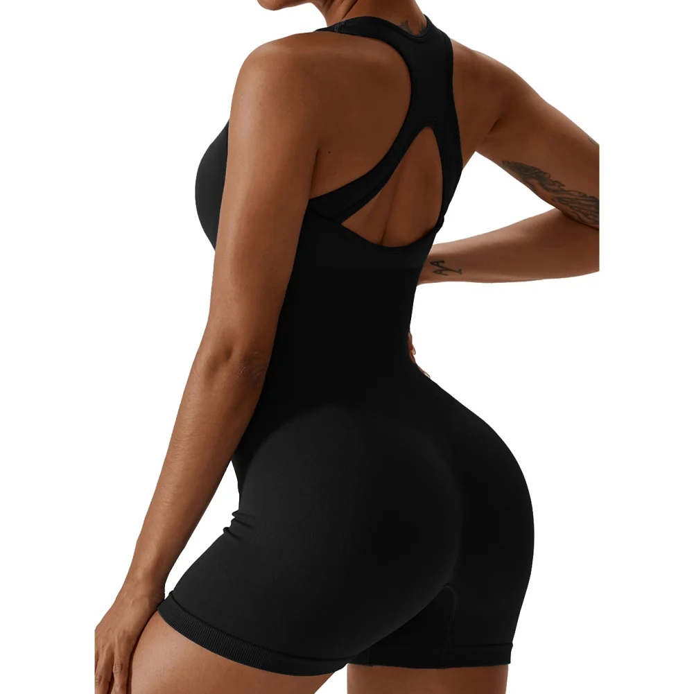 

Seamless Yoga Jumpsuit for Women Square Neck Sport Bodysuit with Sleeveless Design for Exercise and Workouts