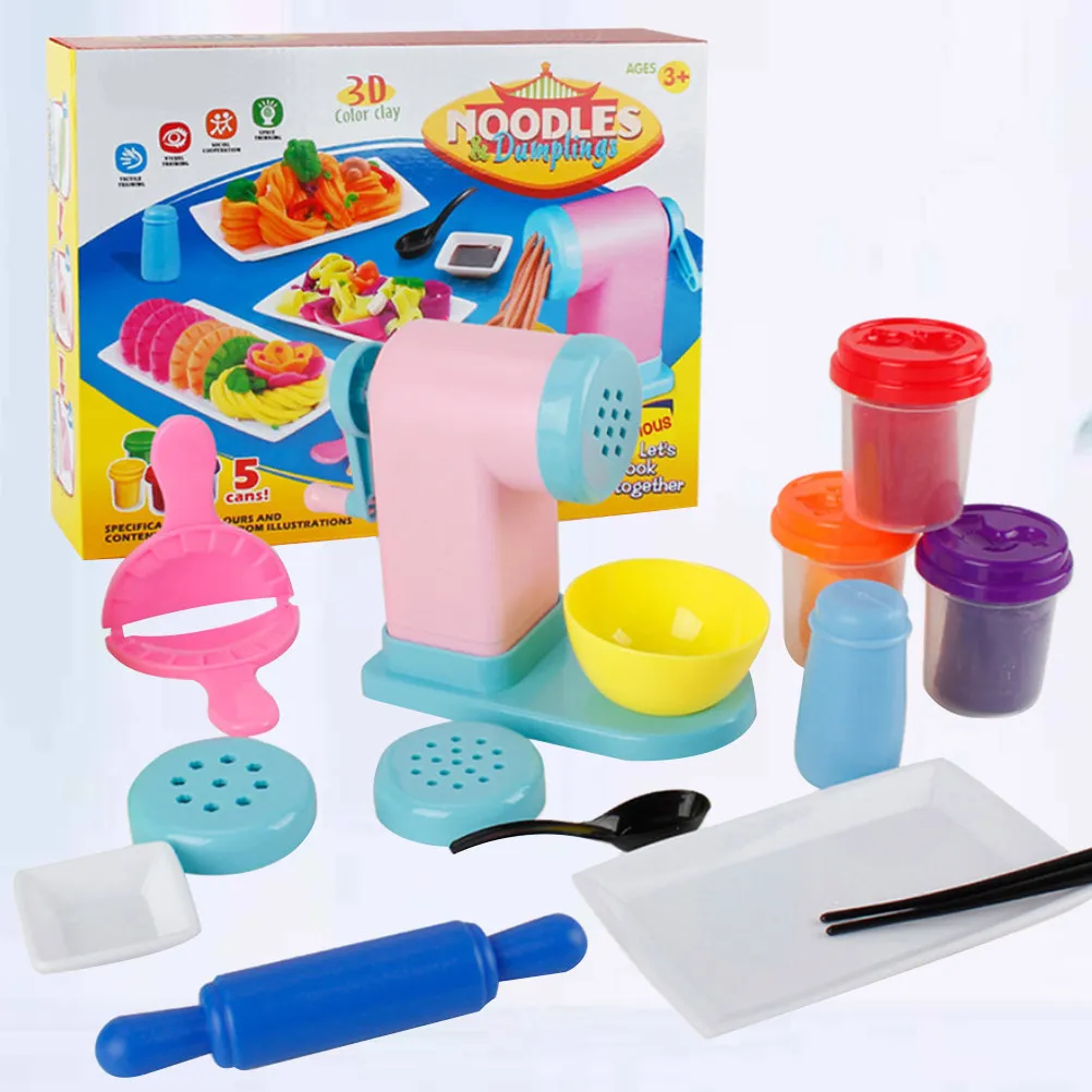 1Set Plasticine Pasta Machine Multifunctional Color Mud Noodle Maker Creative Modeling Moulds Early Learning Daycare Use